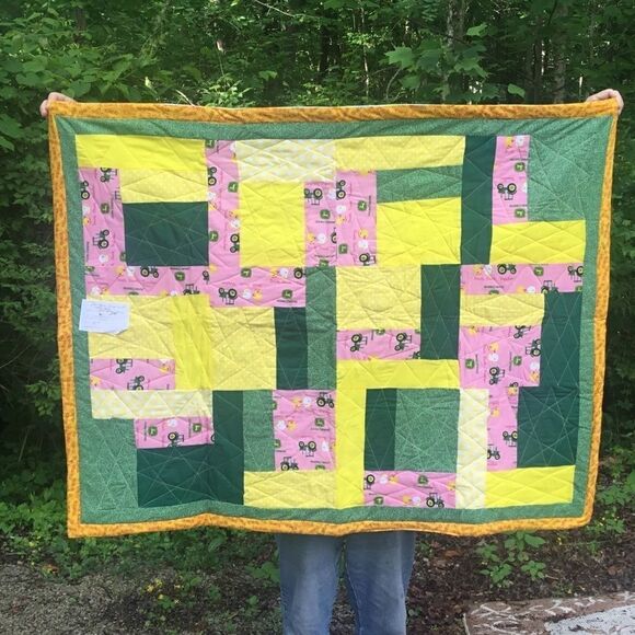 Hand Crafted Other - NWT. Hand Crafted Pink John Deere Quilt